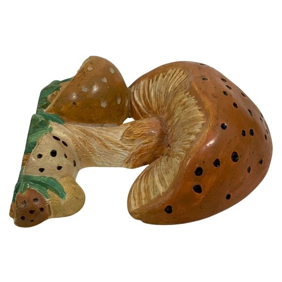1970s Hand-Painted Decorative Groovy Mushroom Plaster Chalkware Wall Decor - Picture 5 of 6